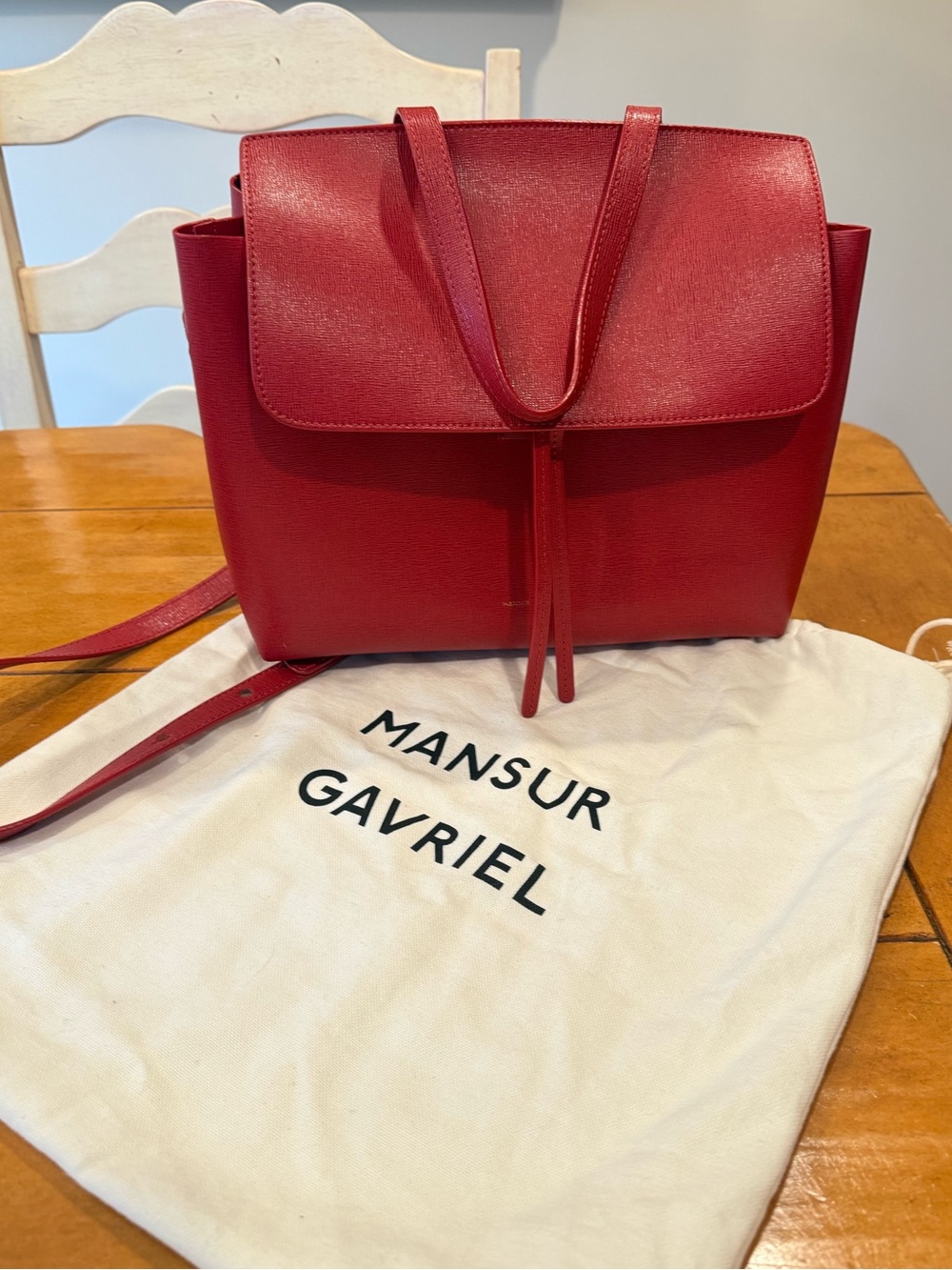 Mansur Gavriel Red Leather Shoulder Tote